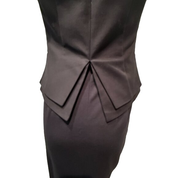 Ted Baker London Jamthun Kwyli Zip Peplum Dress Black Gold Hardware Sz 1 (4) - Picture 5 of 8
